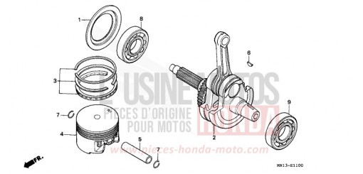 ALBERO MOTORE/PISTONE XR600RP di 1993